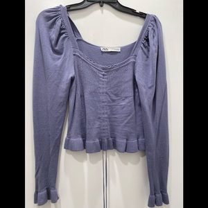 Zara top blue size small